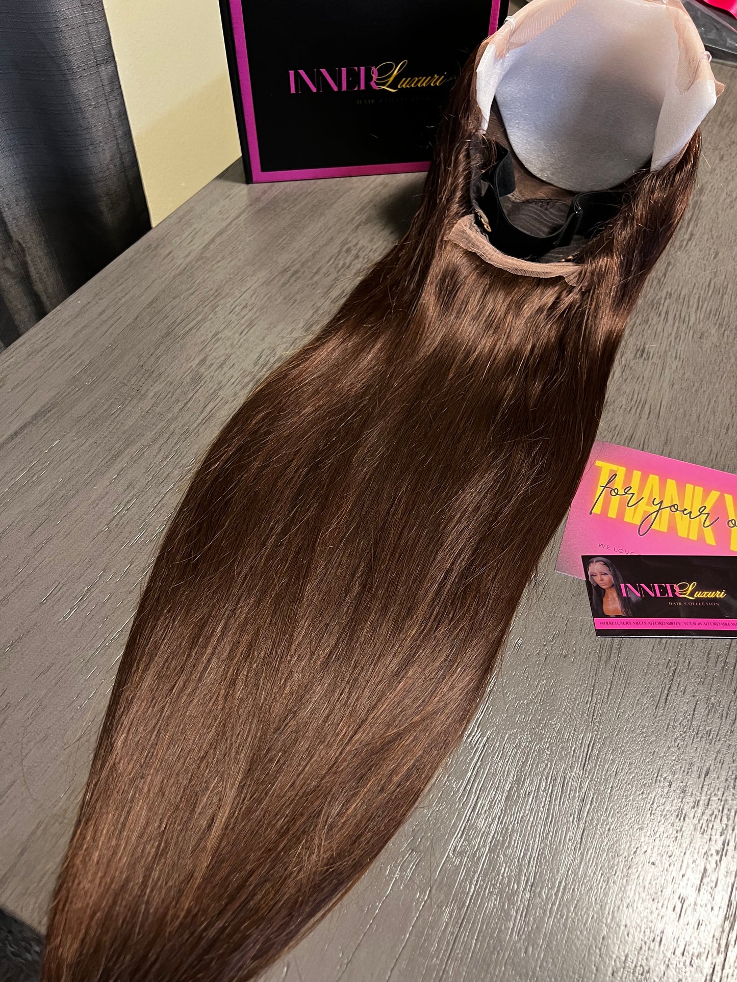 Chocolate Brown Straight Frontal Wig